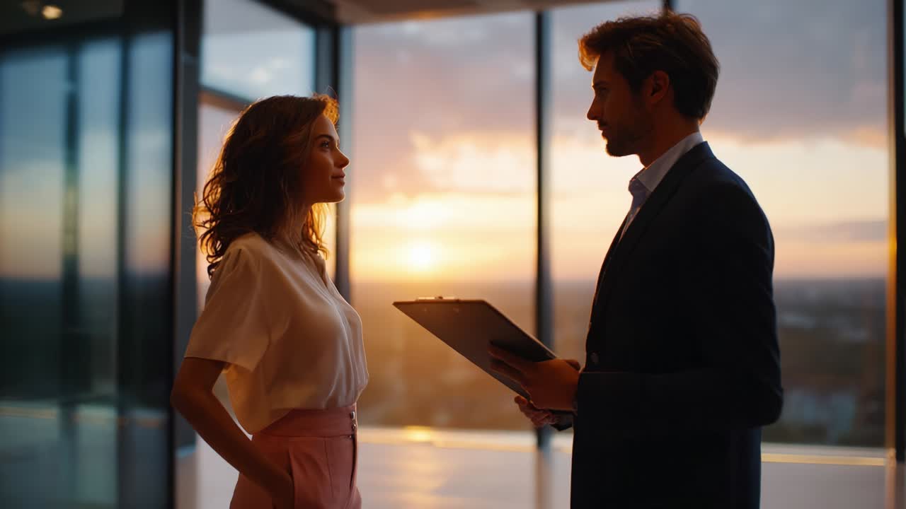 Business Meeting at Sunset
