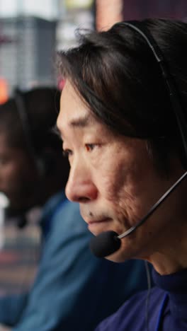 vertical video team leader overseeing work done by call center agent tracking shipments