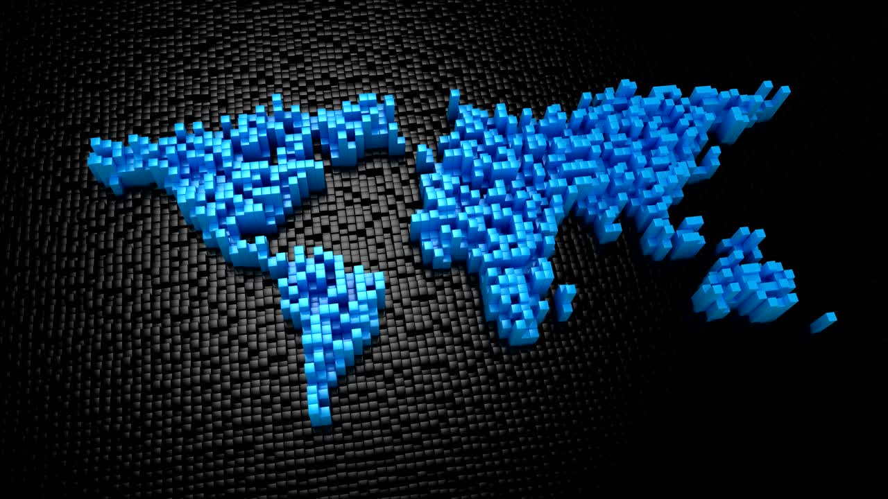 los cubos formaron un mapa del mundo