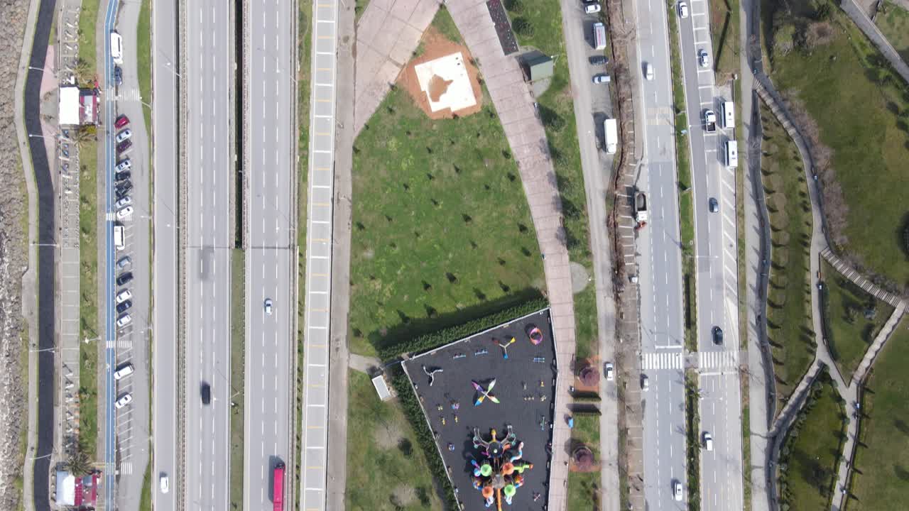 해안 도로 드론 뷰