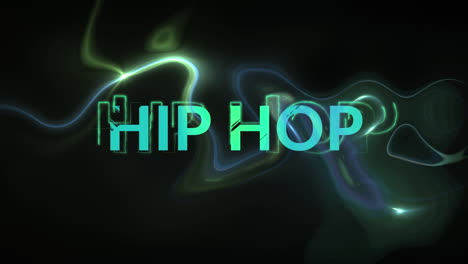 animation of hip hop text on black background with waves