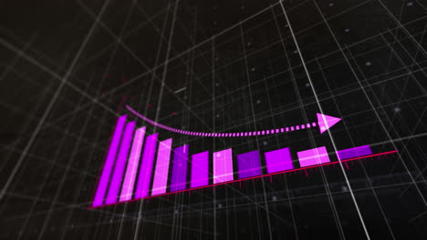 animación del procesamiento de datos financieros sobre un fondo negro