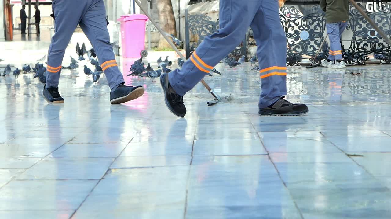 trabajadores de limpieza de calles