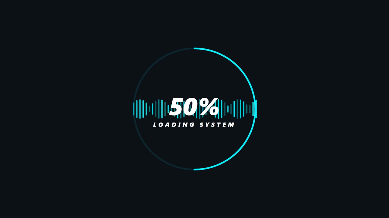 Digital Loading Progress Bar Animation with Percentage Counter