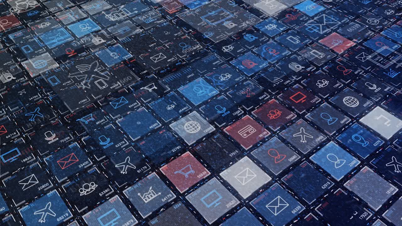 Digital Dashboard Interface with Various Icons