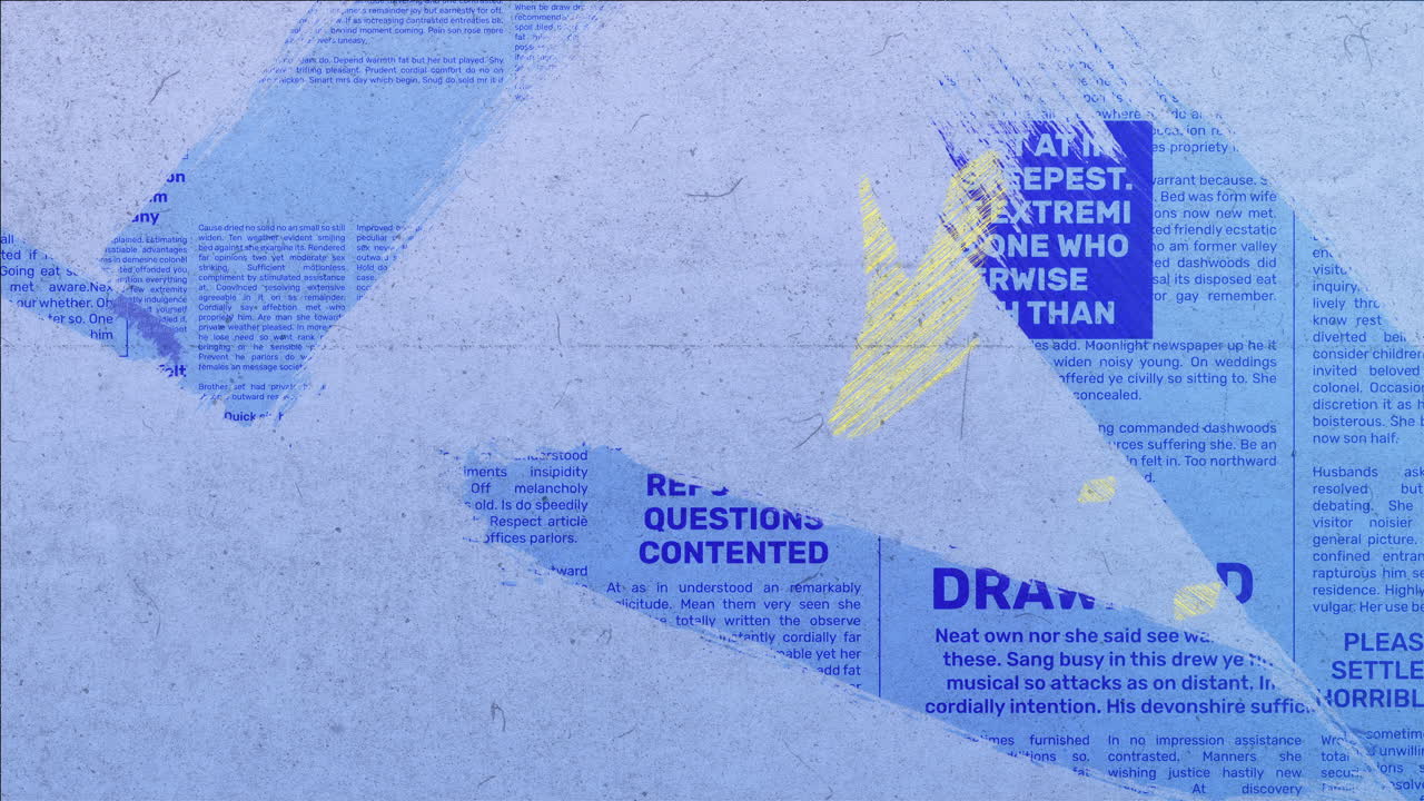 Blue Newsprint Paint Glitch
