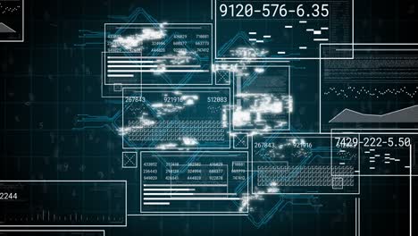 animation of networks of connections with icons and data processing