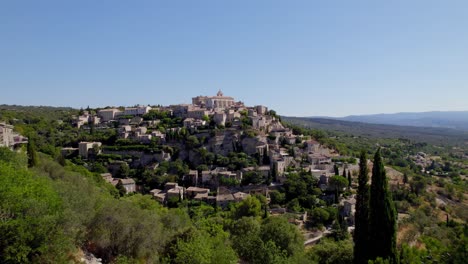 aerial shot: the old village of gordes in the south of france