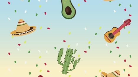 los íconos de la celebración mexicana el fondo del patrón