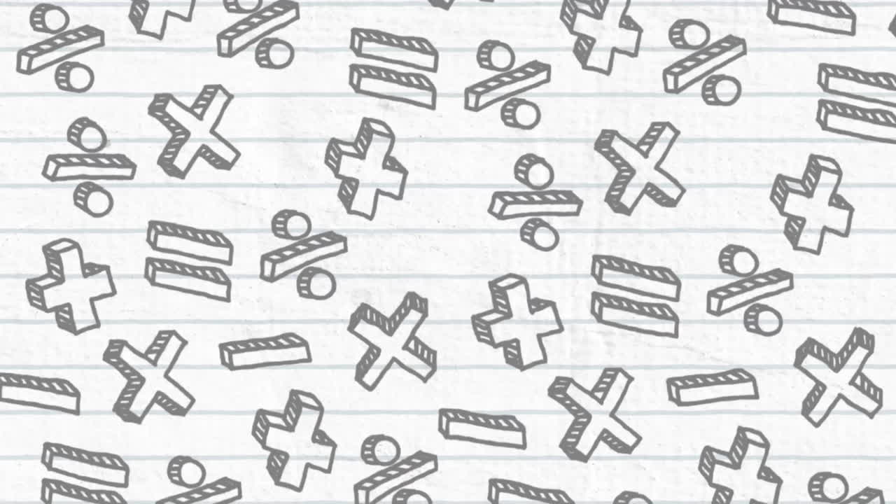 수학적 기호 위에 파란 망원경의 애니메이션