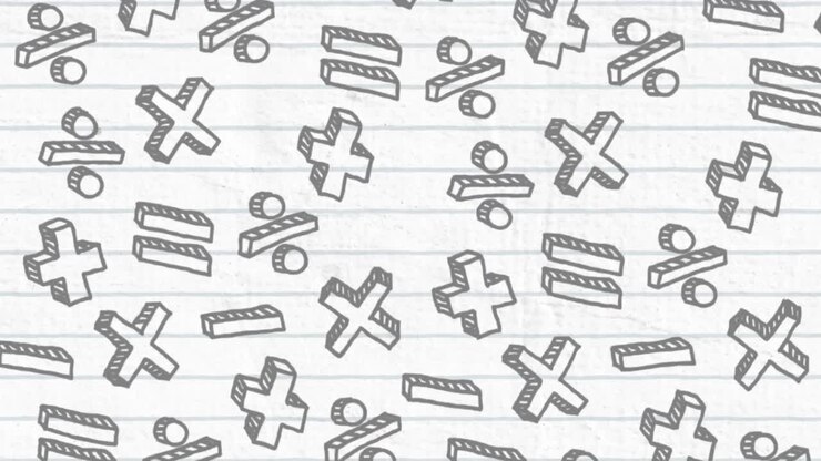 Animation af blåt teleskop over matematiske symboler