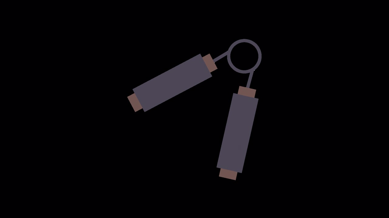 Hand gripper animato che appare e scompare su sfondo nero