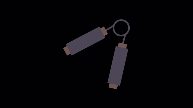 Hand gripper animato che appare e scompare su sfondo nero