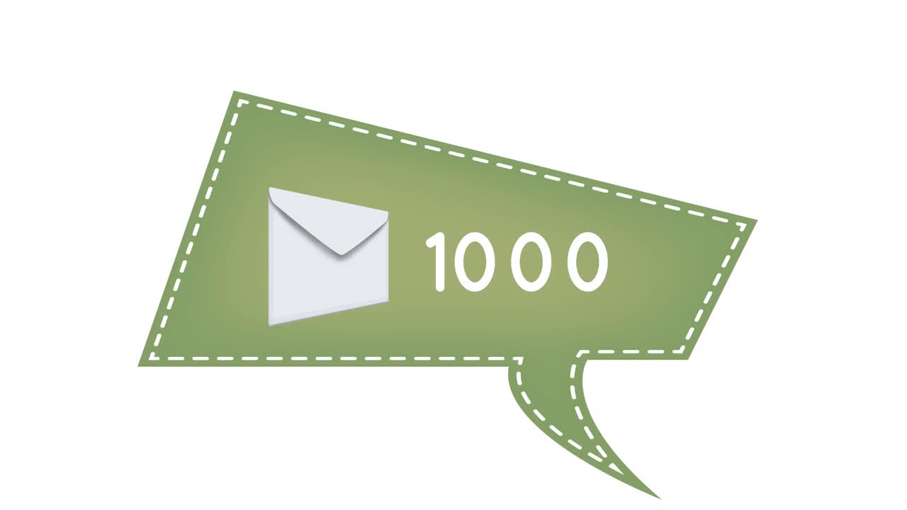 значок сообщения с возрастающими числами 4k