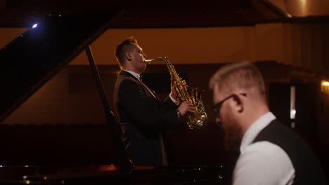 saxophone and piano duet performance