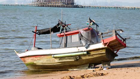 old fishing boat on the beach