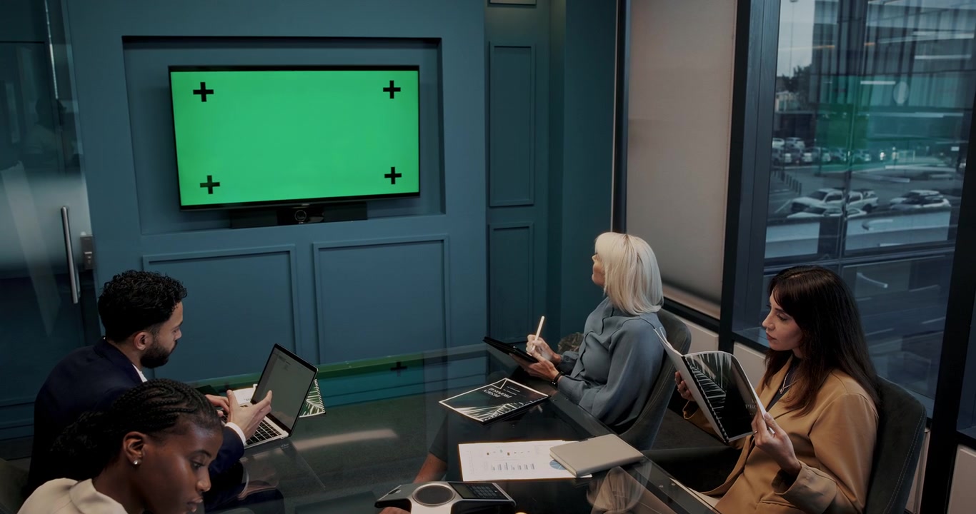 Diverse Business Team Working in Modern Office Conference Room
