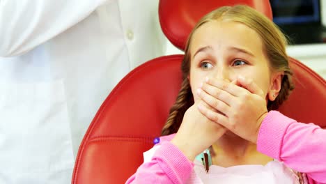 young patient scared during a dental check-up