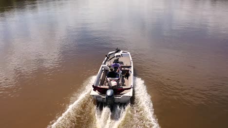 chasing a boat with a drone on tensaw river in alabama