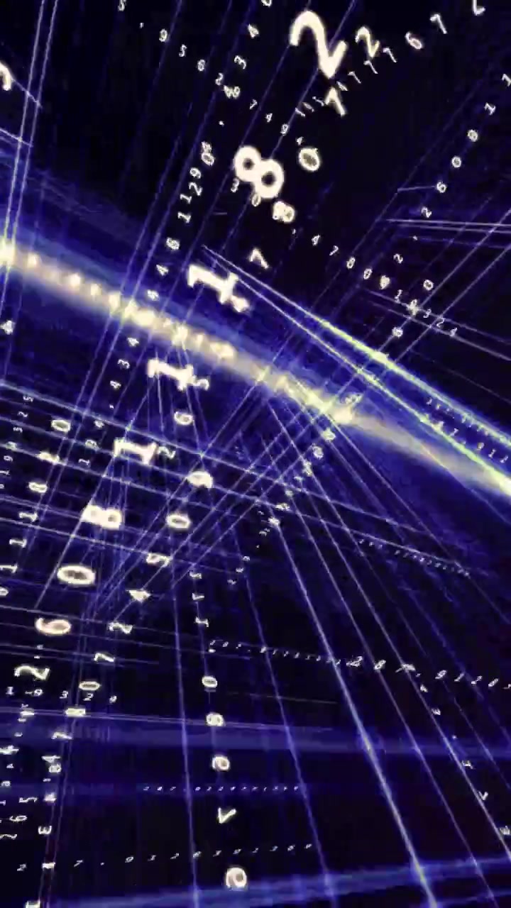 Abstract Digital Data Flowing Through a Futuristic Network Grid