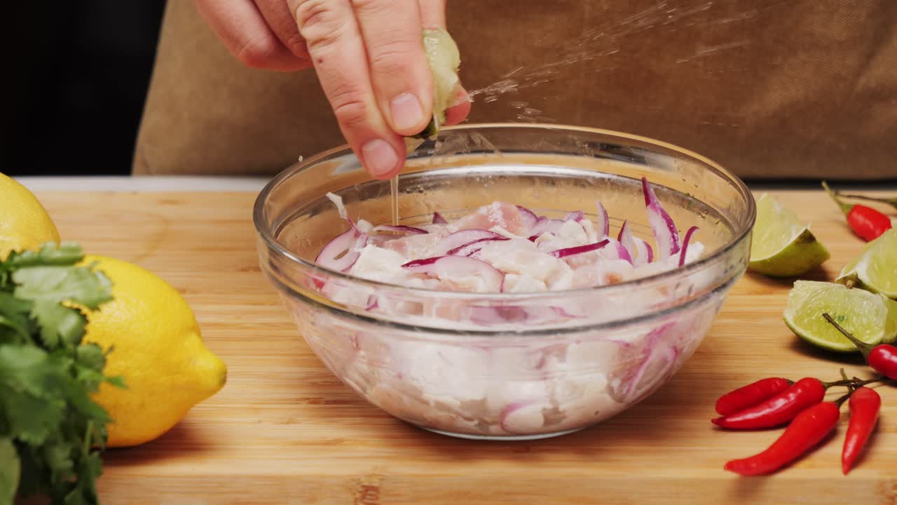 Preparing Ceviche