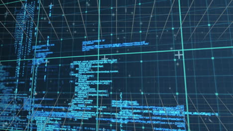 animación del procesamiento de datos y formas sobre puntos