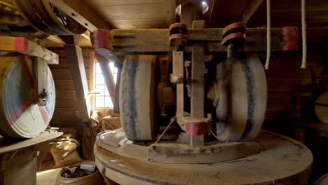 interior of dutch windmill.