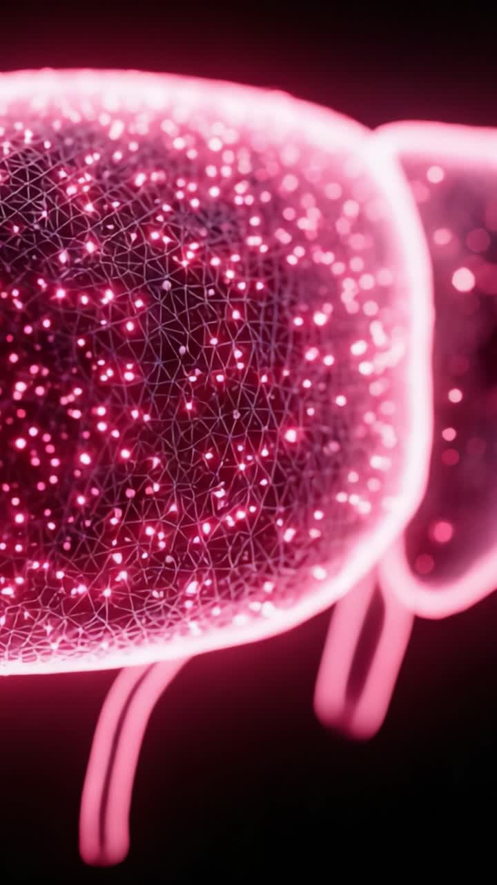 Intricata Rete al Neon che Rappresenta una Struttura Digitale Iperrealistica Illuminata da Luci e Motivi Vivaci su uno Sfondo Scuro