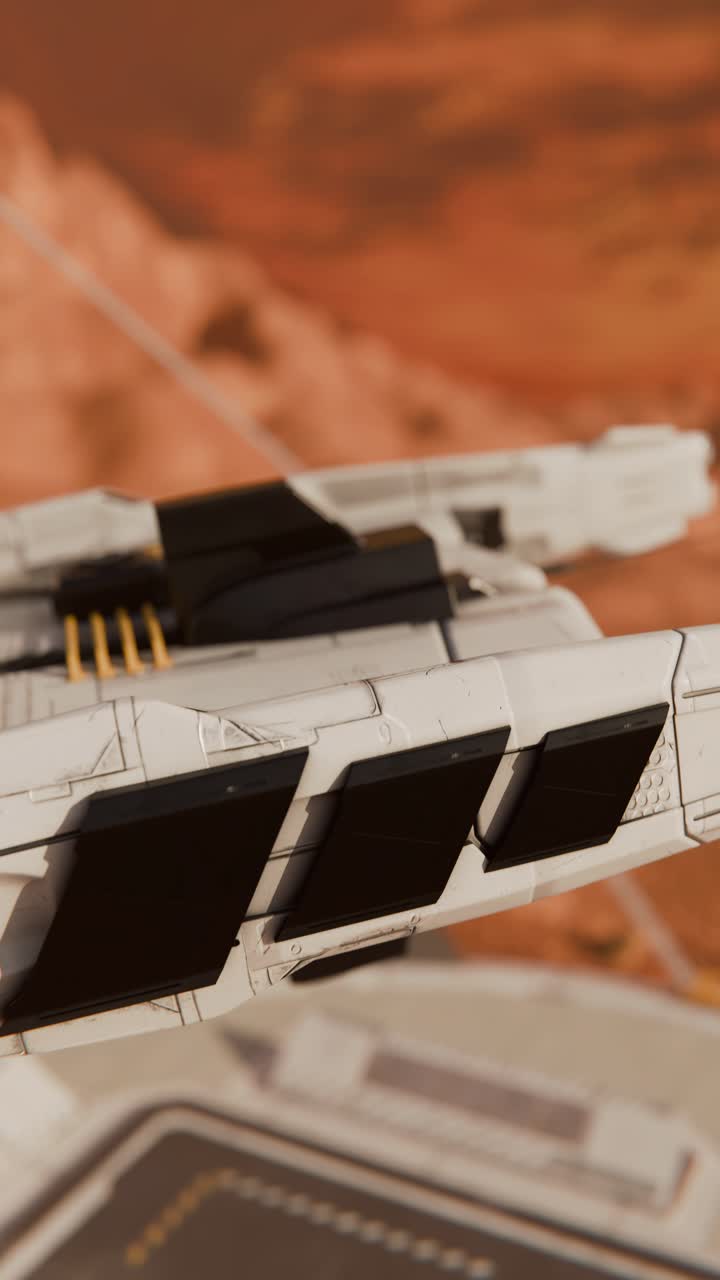 Nave spaziale futuristica su un pianeta alieno