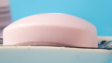 pink soap in dish