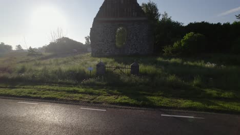 chapel ruin in the morning during summer