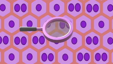 animation of magnifying glass over cells and data processing