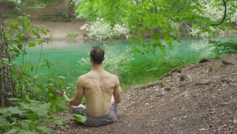 doing yoga outdoors.