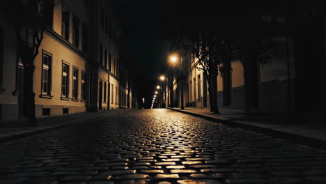 night street cobblestones