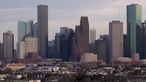 aerial view of skyscrapers in downtown houston, texas