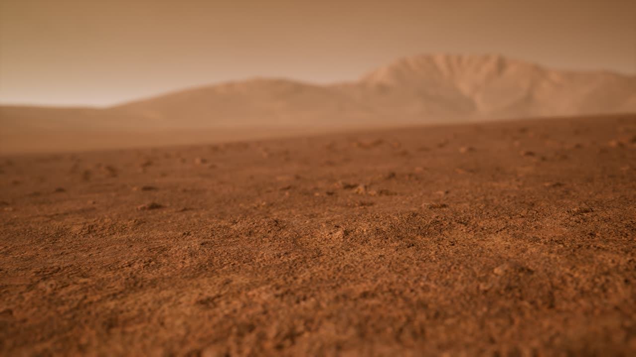 Fantastico paesaggio marziano in tonalità arancioni arrugginite