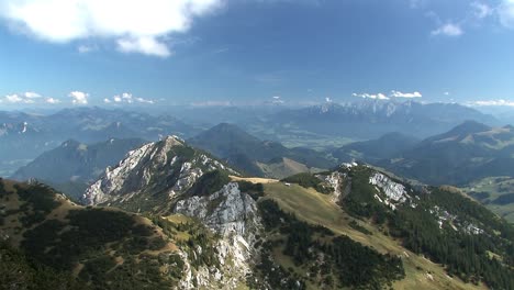 long shot or panorama from wendelstein in the alps and wilder kaiser