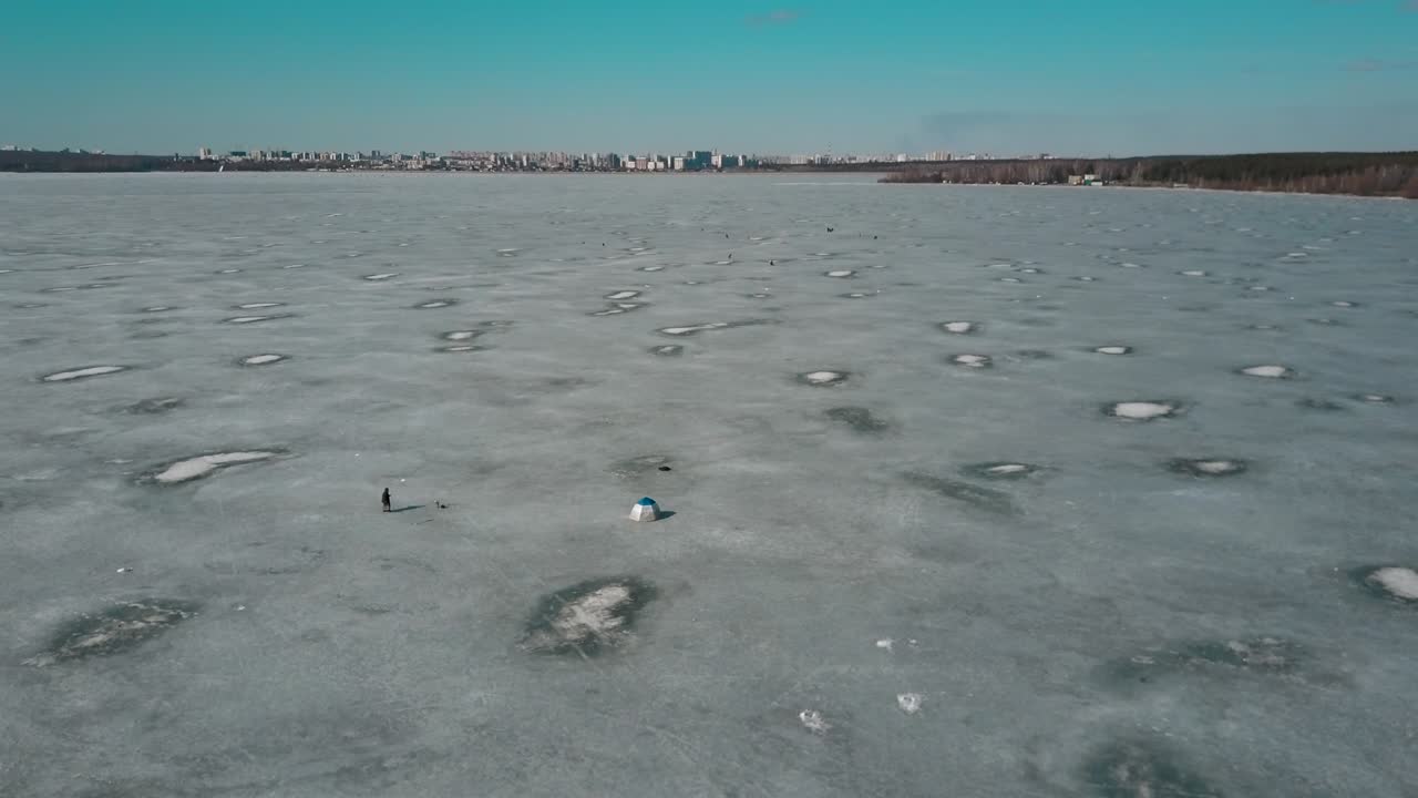 얼어붙은 호수, 겨울 시, 러시아