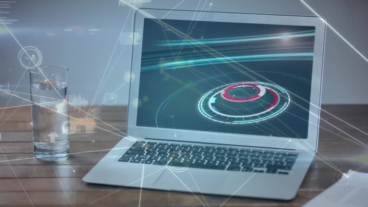 pantalla de noticias con escaneo de alcance en la pantalla del portátil