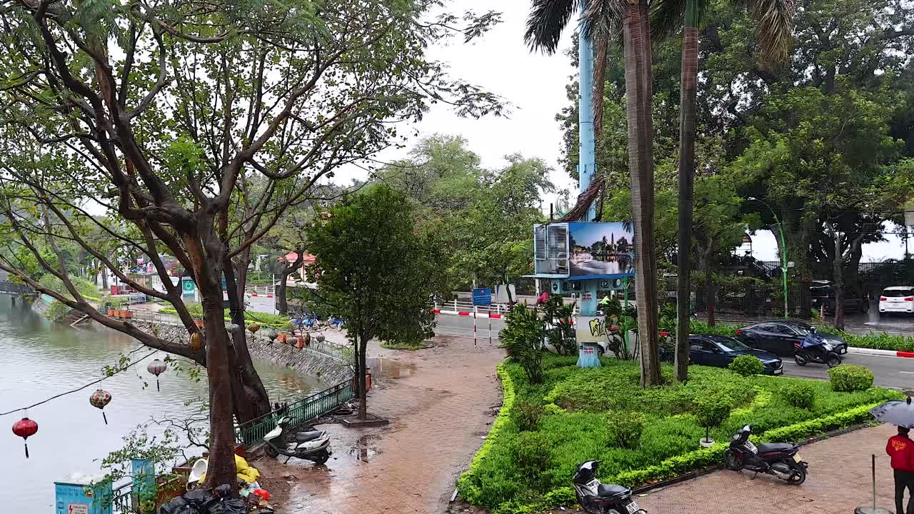 호수  의 조용 한 거리 장면