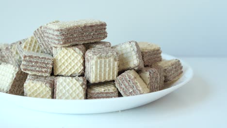 chocolate wafers on a plate