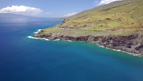 tropical island coast drone with cars