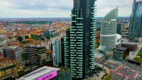 milan cityscape aerial view