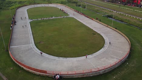 Aerial-view-of-roller-skate-rink