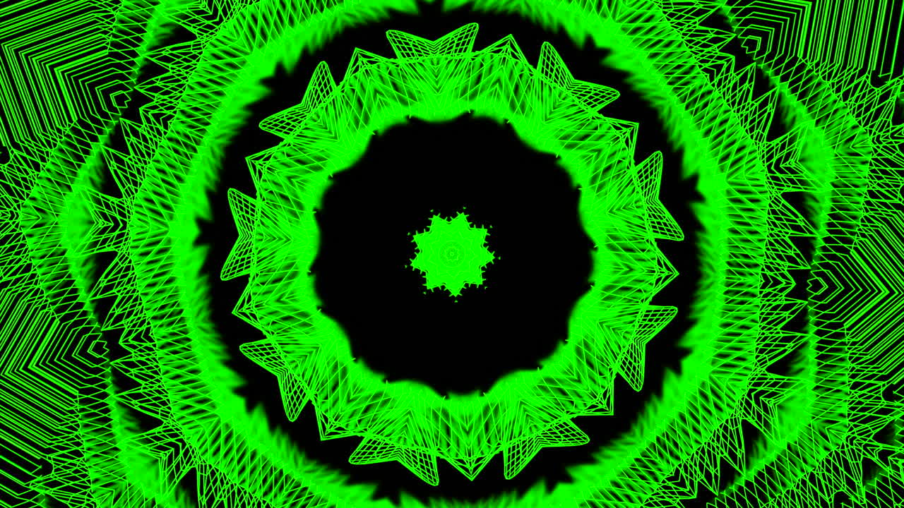 Motivo caleidoscopico verde astratto