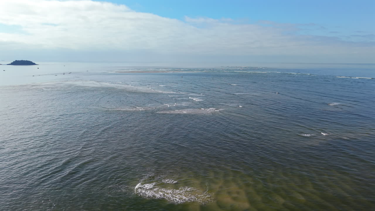 Aerial View of the Sea with Waves