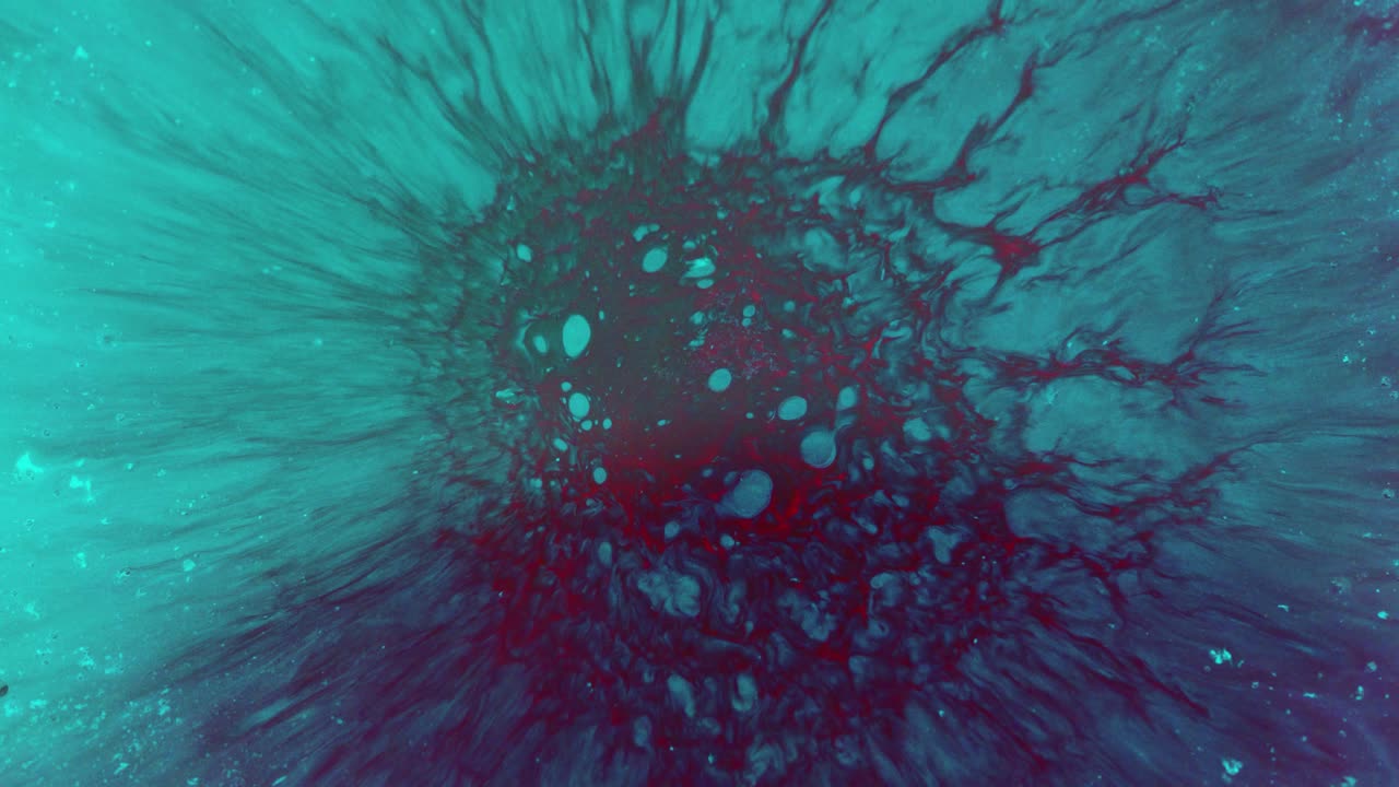 arte líquido abstracto - colores de tinta - azul rojo, uhd