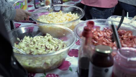 Fruit-and-salad-in-bowls