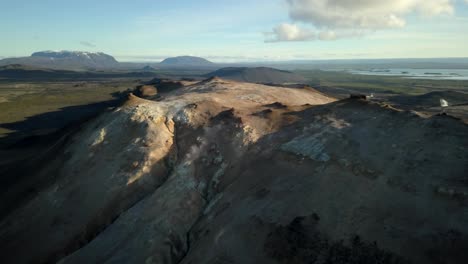 icelandic volcanic landscape with fumaroles
