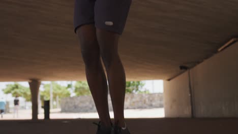 man exercising in an urban setting